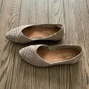 NWOT TOMS | Gray Suede Cutout Ballet Flats